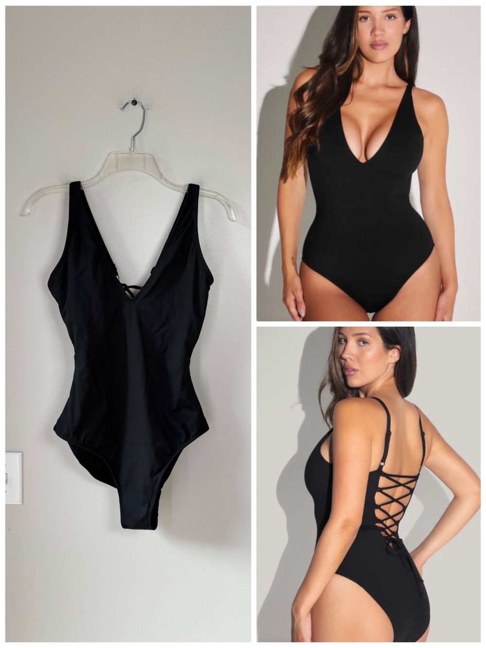 TA3 Black Plungey Compression One Piece Swim Suit Size L Regular-Long
